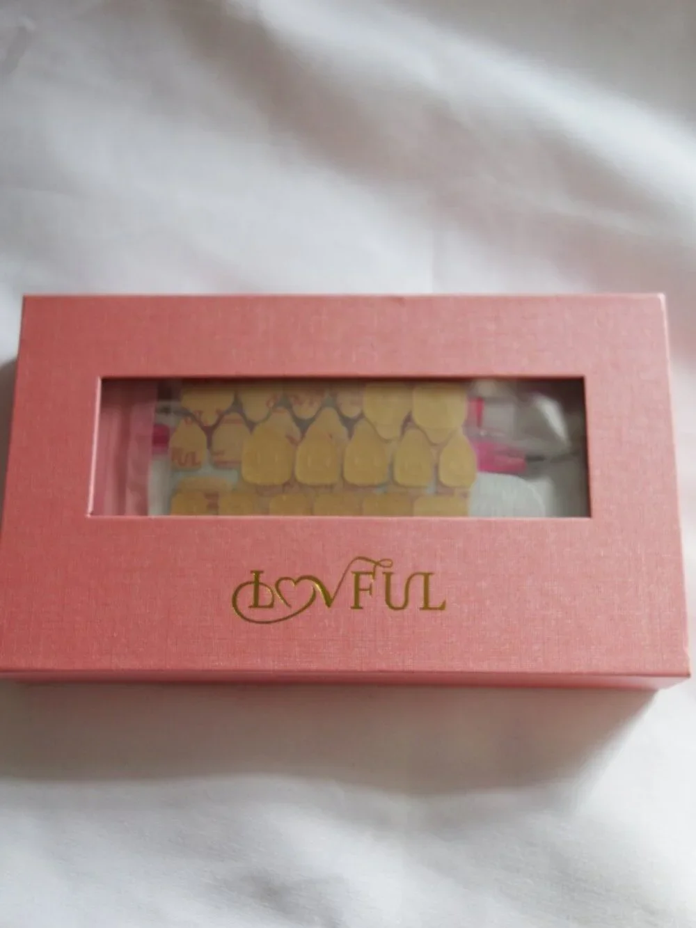 LovFul Press on Nails Marshmallo Gummy Bear Square Lux Diamond Nails in Box